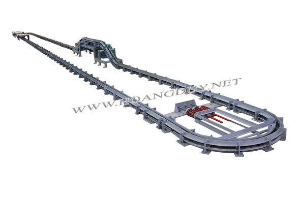 V rail floor conveyor chains